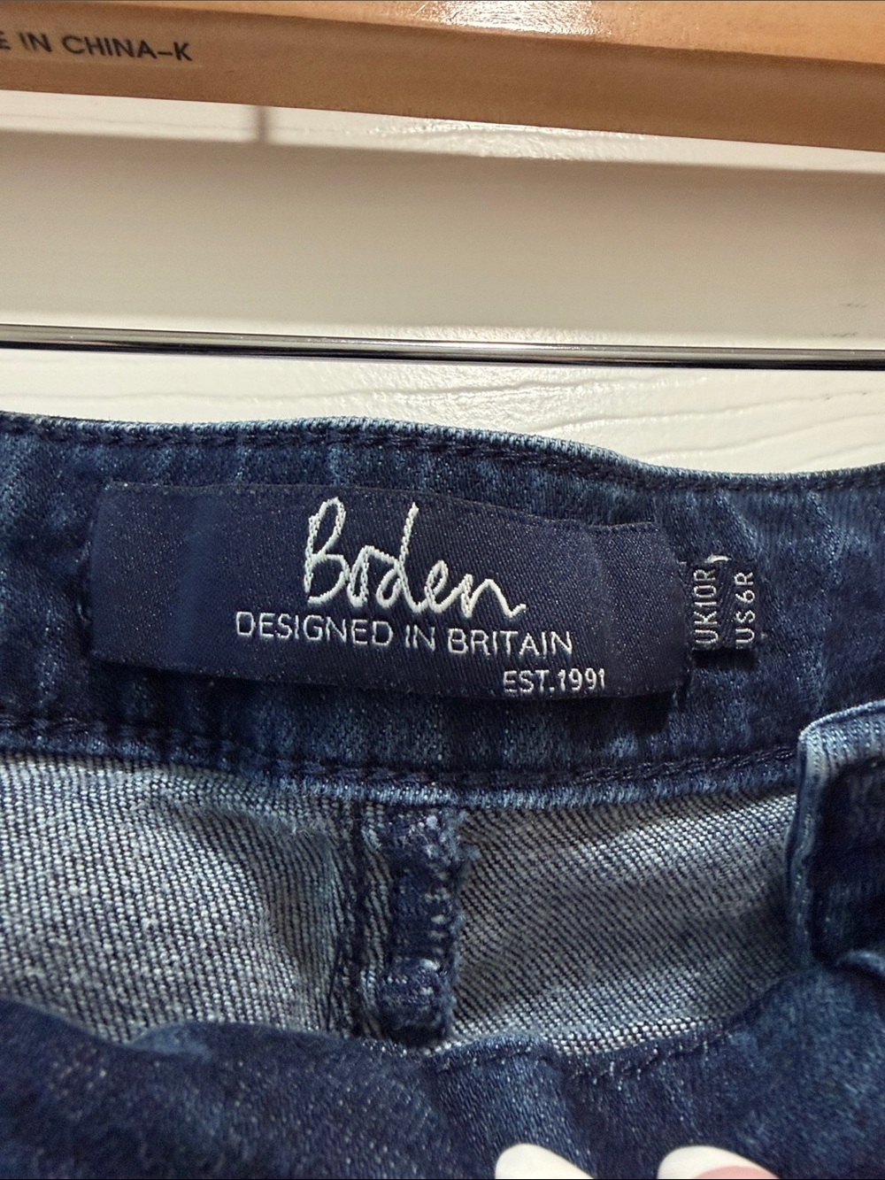 Boden High-Waist Wide Leg Dark Blue Denim Pants Size 6 - Picture 3 of 4